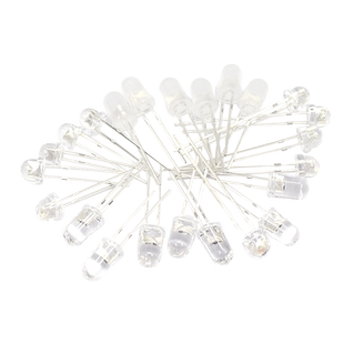 5MMLED灯珠发光二极管草帽雾状白发白翠绿色蓝色黄色紫色七彩慢闪