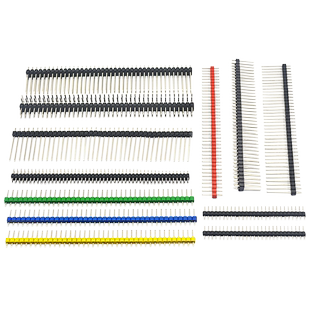 单排针1*40双排排针2*40圆2.54mm间距2.0黑白蓝红绿黄色单双排针