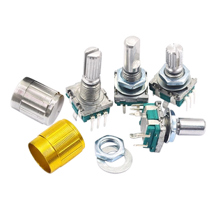EC11旋转编码器旋钮15/20mm梅花炳/半轴音箱音响数字电位器带开关