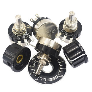 RV24YN20S碳膜电位器+刻度片+旋钮1K 2K 10K 100 500单圈可调电阻