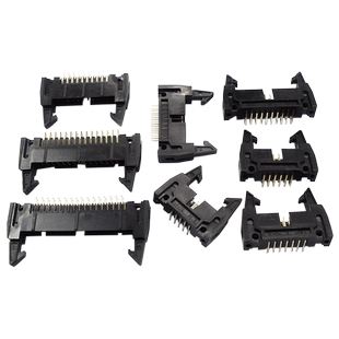 简易牛角插座直针/弯针间距2.54mm DC2-10P/8/14/16/64P卡钩带扣