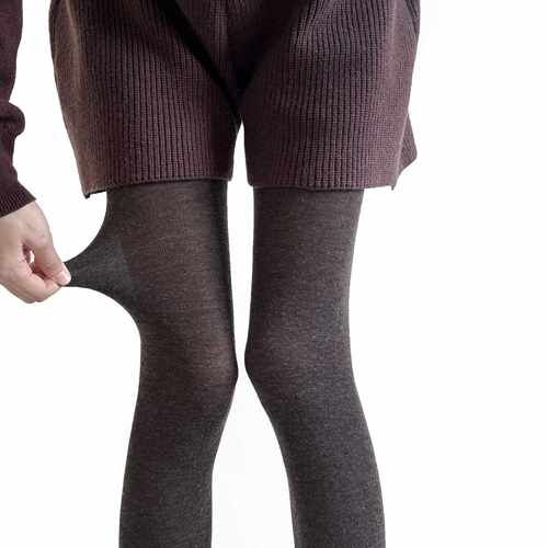 麻咖色微透羊毛连裤袜高弹力不勒肉秋冬平板打底袜女显瘦百搭保暖