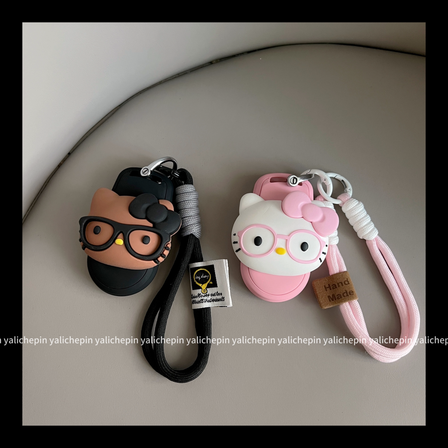 适用于欧拉好猫钥匙套芭蕾猫车白猫闪电猫壳黑猫可爱扣Kitty男女