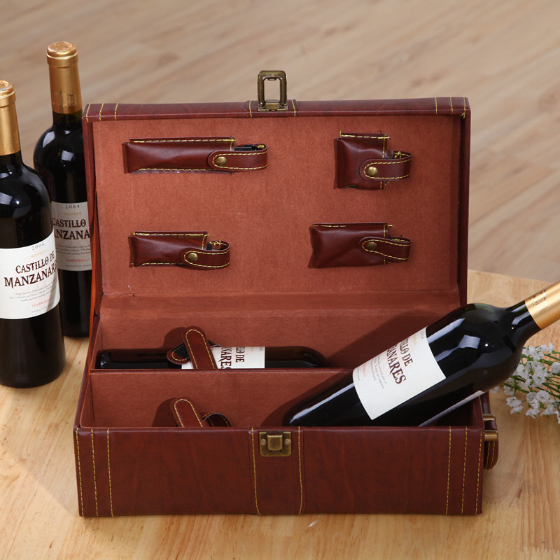 葡萄红酒包装礼品盒单双支装高档白酒皮箱盒子通用现货 定制定做