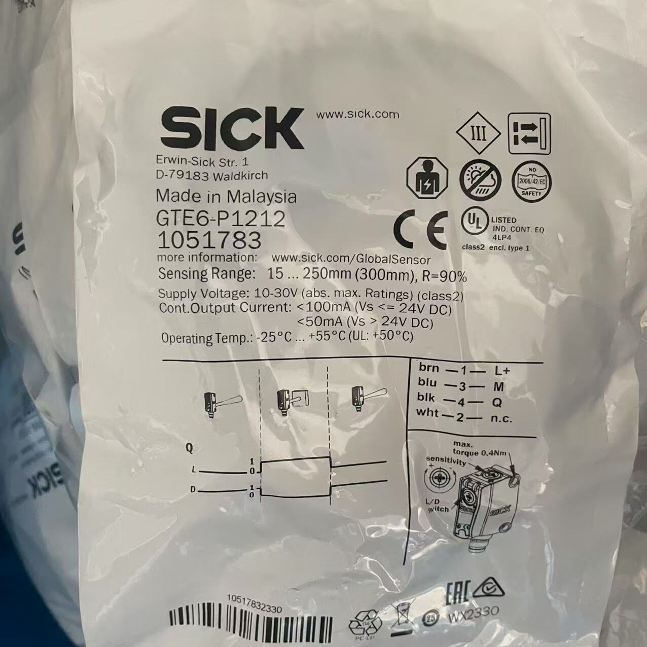 原装德国SICK光电开关GL6-N1111全新西克正品GL6-N1112质量稳定