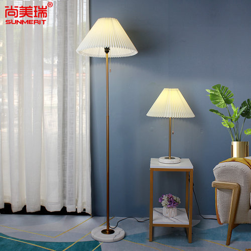 北欧ins风落地灯百褶复古简约