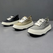 春季 休闲鞋 2026简约百搭舒适不臭脚布面网红个性 海丽男鞋 流行板鞋