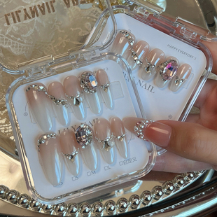 美甲贴轻奢高级感 施华洛手工穿戴甲2025新款 Lilynail丝锻情书