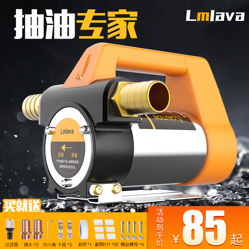 Lmlava电动抽油泵12V24V220V自吸泵油泵柴油泵加油机抽油神器小型