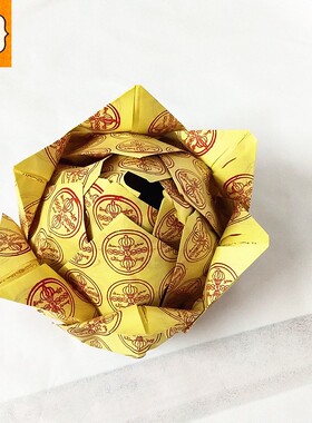 纸折莲花成品传统手工艺黄纸