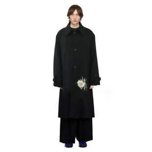COAT昙花廓形印花重工羊毛风衣限定款 YOJI TECH KNIGHT OOAK