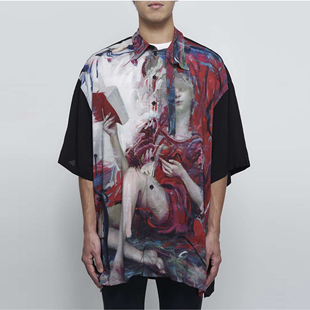 垂顺纳凉落肩海滩衬衫 YOJI JUANl联名天丝人造丝短袖 JAMES OOAK