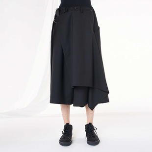 YOJI OOAK 日系暗黑设计感高腰层次感阔腿裤设计师不规则裤子