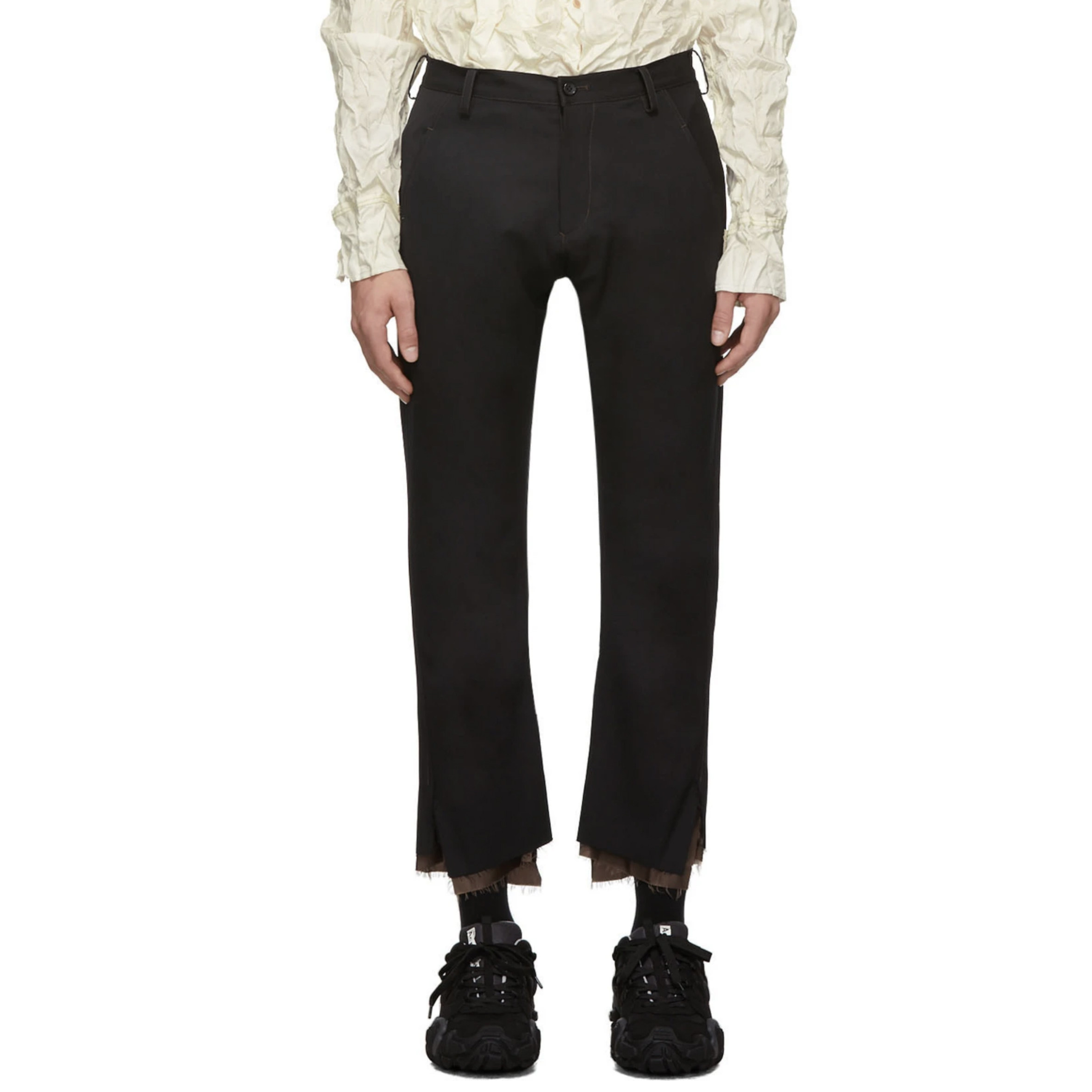 yojiooak九分烟管开叉修身男裤