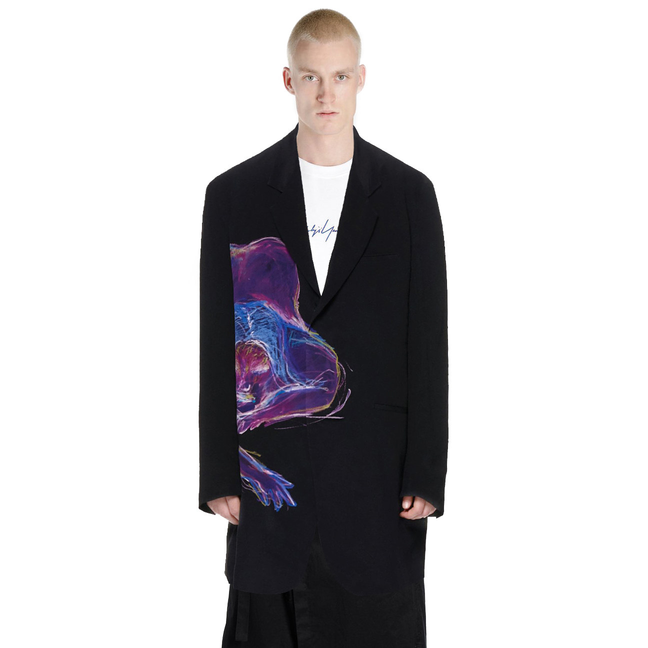 YOJI OOAK SILK JACKET 原创真丝油画印花西服日本纯手绘限量版