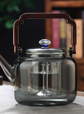 玻璃蒸煮茶壶煮茶器家用可加热耐高温泡茶壶电陶炉提梁玻璃烧水壶
