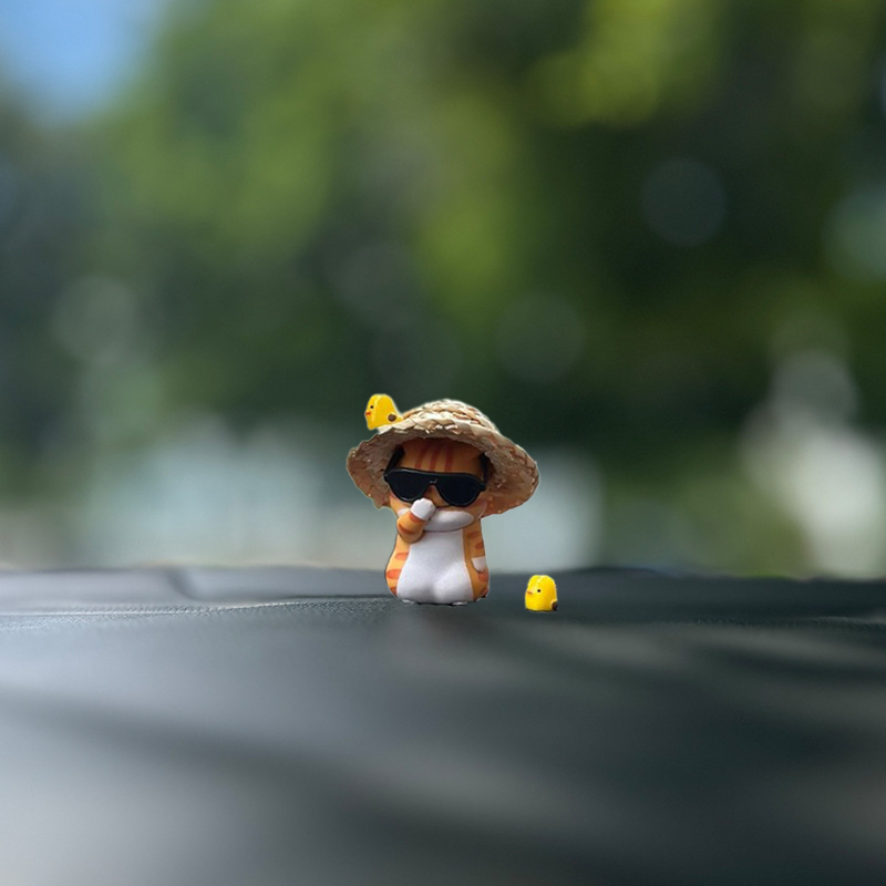 没烦恼橘猫汽车中控台摆件治愈系