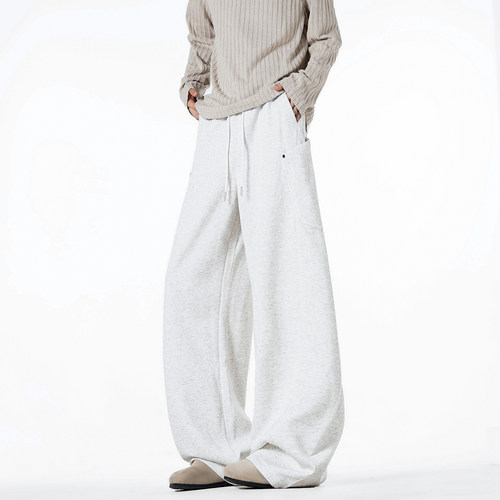 NineteenAutumn秋季垂感卫裤休闲长裤潮牌宽松运动阔腿裤男女同款