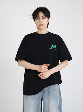 NineteenAutumn 重磅260g宽松短袖T恤美式复古基础百搭学生半袖男