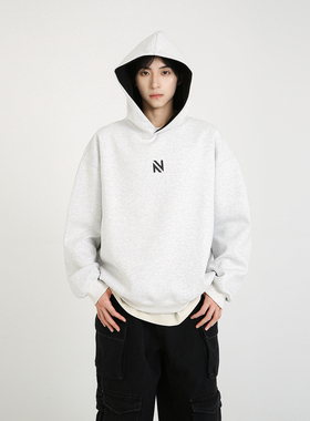 NineteenAutumn重磅400g美式宽松卫衣潮牌情侣男女休闲外套连帽衫