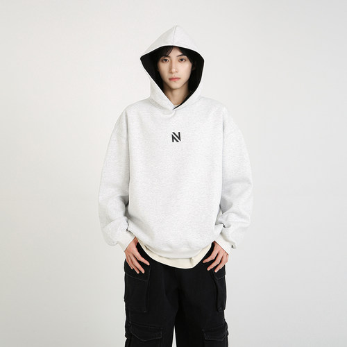 NineteenAutumn重磅400g美式宽松卫衣潮牌情侣男女休闲外套连帽衫