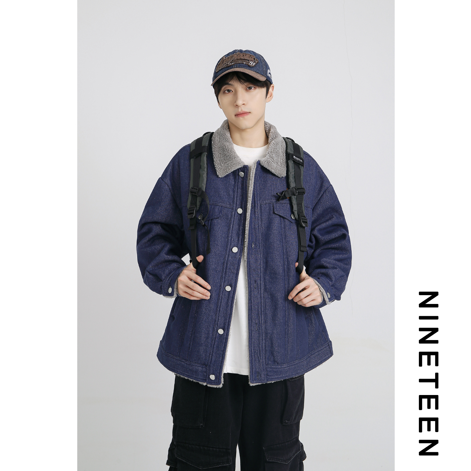 羊羔毛加厚牛仔棉衣外套