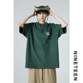 男生宽松短袖 新款 T恤日系260G重磅潮牌男女上衣 夏季 十九秋