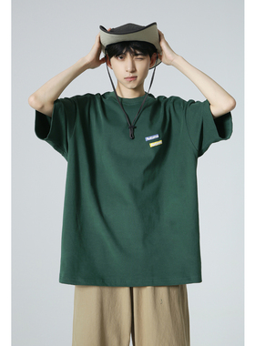 十九秋/2024夏季新款男生宽松短袖T恤日系260G重磅潮牌男女上衣