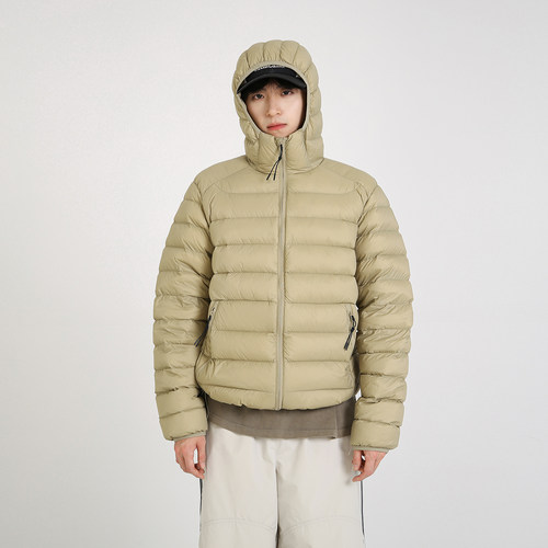 NineteenAutumn冬季轻便排骨连帽羽绒服90白鸭绒外套情侣男女同款