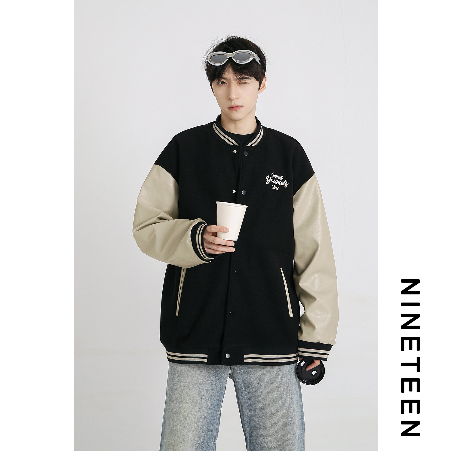 美式休闲学院棒球服外套