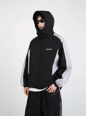 NineteenAutumn 宽松连帽上衣双面穿夹克机能风登山外套男
