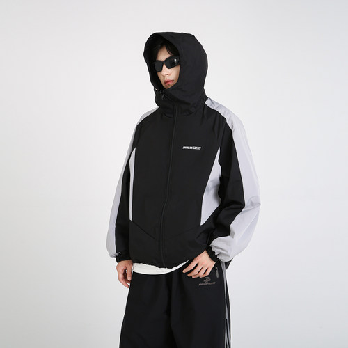 NineteenAutumn 宽松连帽上衣双面穿夹克机能风登山外套男