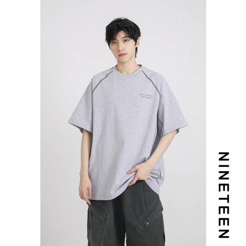 男生宽松设计感短袖T恤潮