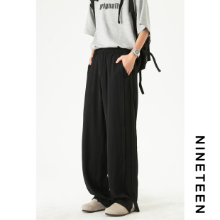 宽松休闲百搭潮流长裤 清仓 青少年小众开叉直筒裤 新款 男生 夏季