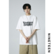 青少年潮牌模糊字母印花短袖 新款 T恤宽松学生男 260g夏季 十九秋