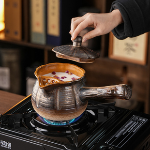 陶瓷带盖大号罐罐壶围炉煮茶壶炭炉明火烤奶壶电陶炉家用户外露营