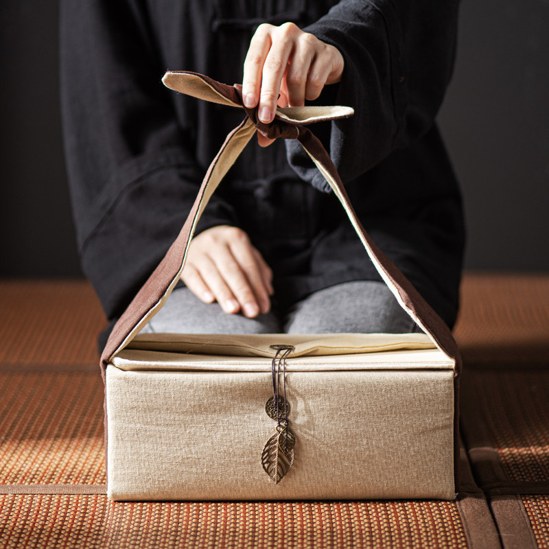 旅行家用整套茶具收纳包袋户外便携手提棉麻茶壶茶杯收纳保护盒袋,餐饮具,茶道/零配,淘宝优惠券,粉丝福利购,淘宝优惠卷