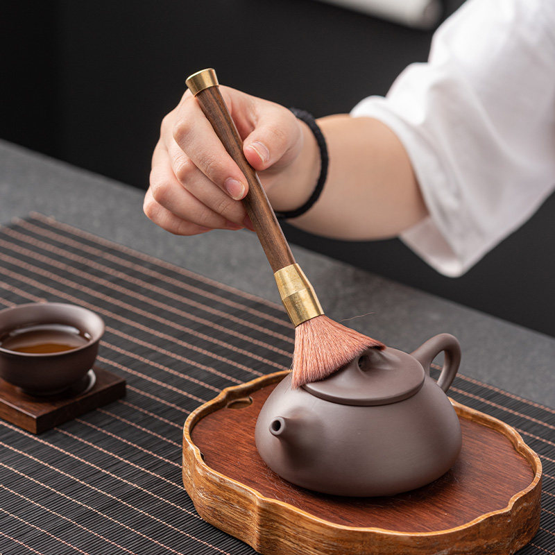 实木茶刷养壶笔养壶刷不掉毛家用扫水笔刷茶夹杯夹子功夫茶具茶道