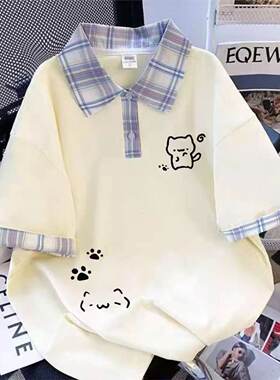 女童夏季薄款透气小猫短袖T恤