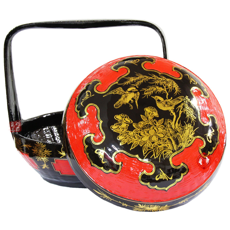 传漆艺述现货永春漆篮闽南古风手工竹编大漆饰品烧香篮子民间漆艺