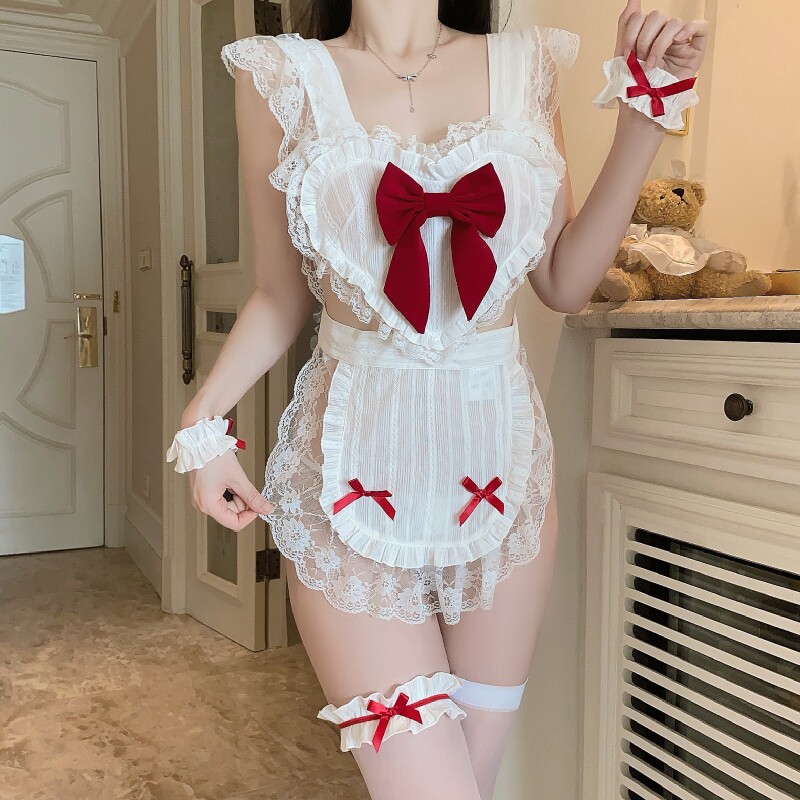 大码胖mm性感睡衣女夏甜美纯欲蕾丝吊带睡裙女佣女仆制服内衣套装