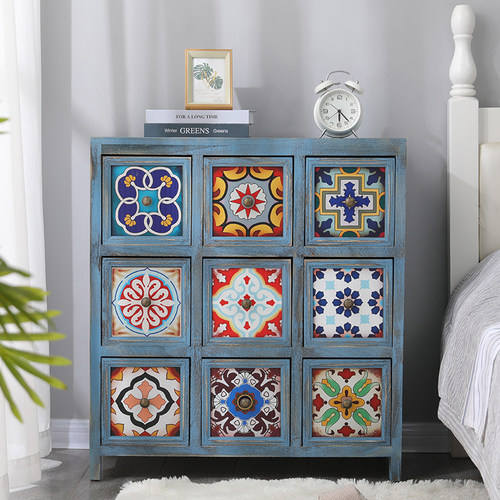 客厅整装卧室九斗柜实木美式乡村