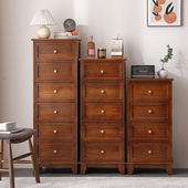 田园北欧床头柜简约现代卧室收纳储物柜复古柜子客厅多斗柜窄边柜