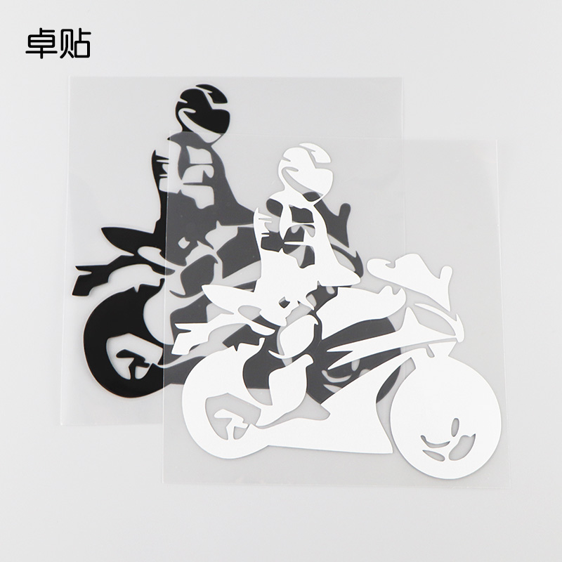 卓贴 摩托车骑手个性车身装饰贴纸 创意卡通反光车贴