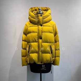 高克重鹅绒服撞色短款连帽80绒高蓬松高暖秋冬外套女款抗寒不臃肿