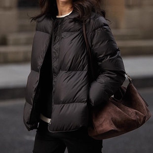 25经典95白鹅绒黑色短款鹅绒服棒球服羽绒服外套平湖高端轻薄女款