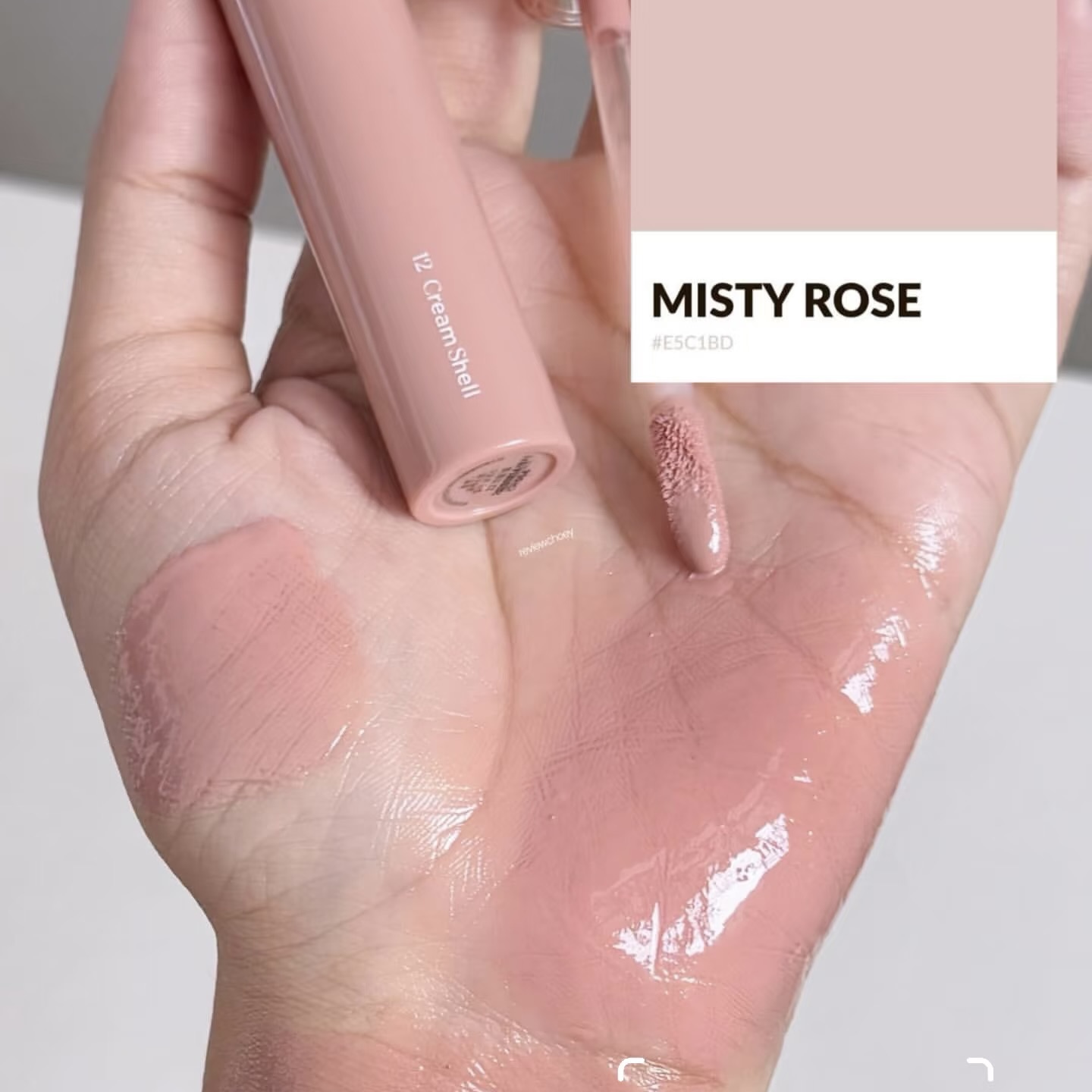 雾感奶油玫瑰romand天使光唇蜜新色12号cream shell