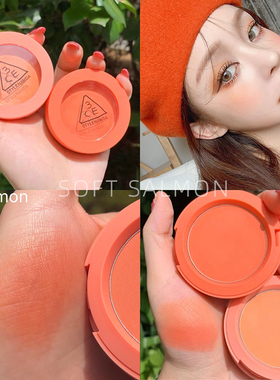 现货 韩国3CE腮红蜜桃三文鱼橘色玫瑰ROSE BEIGE米杏色NUDE PEACH