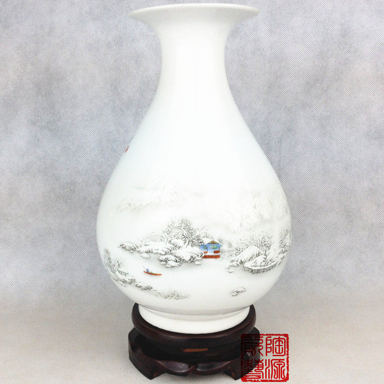 景德镇陶瓷器花瓶小清新简约现代家居装饰品博古架摆件白色瓷瓶