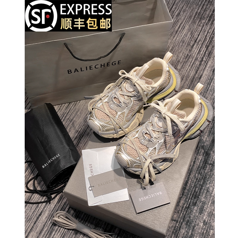 九代3xl老爹鞋做旧厚底男女鞋子秋季2025新款情侣百搭休闲运动鞋